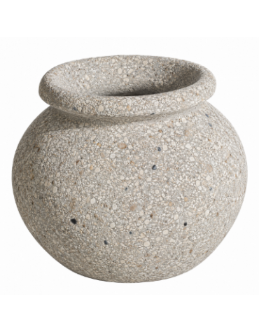 Fioriera tonda anfora in cemento calcestruzzo per esterno da appoggio - colore Grigio sabbiato - cm Ø 73x60h - Conforme ai CAM