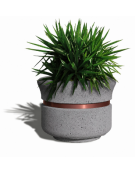 FIORIERA CIRCOLARE TONDA IN CEMENTO CALCESTRUZZO  Ø CM 90 - COLORE GRIGIO PIETRA - CONFORME AI CAM
