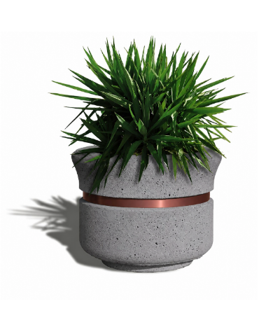 FIORIERA CIRCOLARE TONDA IN CEMENTO CALCESTRUZZO  Ø CM 90 - COLORE GRIGIO PIETRA - CONFORME AI CAM