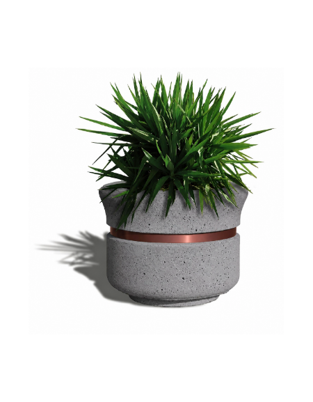 FIORIERA CIRCOLARE TONDA IN CEMENTO CALCESTRUZZO  Ø CM 90 - COLORE GRIGIO PIETRA - CONFORME AI CAM