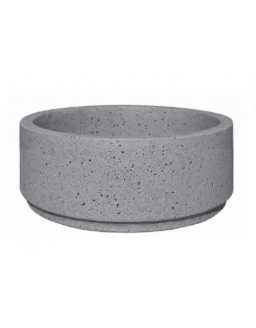 Fioriera circolare tonda in cemento calcestruzzo per esterno - colore Grigio pietra - cm Ø109x47h - Conforme ai CAM