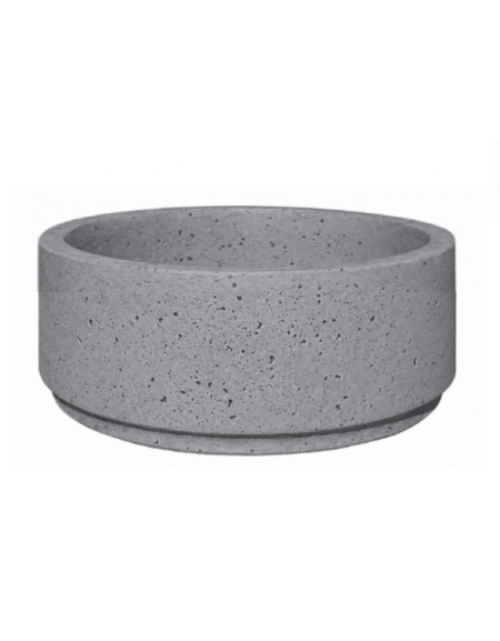 Fioriera circolare tonda in cemento calcestruzzo per esterno - colore Grigio pietra - cm Ø109x47h - Conforme ai CAM