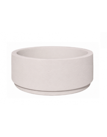 Fioriera circolare tonda in cemento calcestruzzo per esterno - colore Bianco pietra - cm Ø109x47h - Conforme ai CAM
