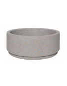 Fioriera circolare tonda in cemento calcestruzzo per esterno - colore Grigio travertino - cm Ø 109x47h - Conforme ai CAM