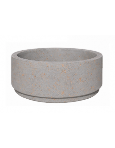 Fioriera circolare tonda in cemento calcestruzzo per esterno - colore Grigio travertino - cm Ø 109x47h - Conforme ai CAM