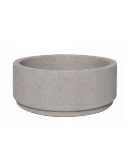 Fioriera circolare tonda in cemento calcestruzzo per esterno - colore Grigio travertino - cm Ø 109x47h - Conforme ai CAM