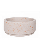 Fioriera circolare tonda in cemento calcestruzzo per esterno - colore Bianco travertino - cm Ø 109x47h  - Conforme ai CAM