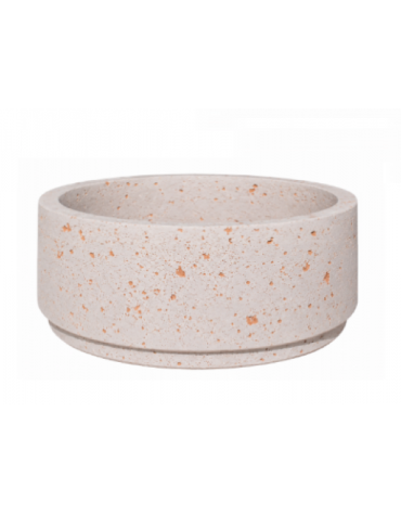 Fioriera circolare tonda in cemento calcestruzzo per esterno - colore Bianco travertino - cm Ø 109x47h  - Conforme ai CAM