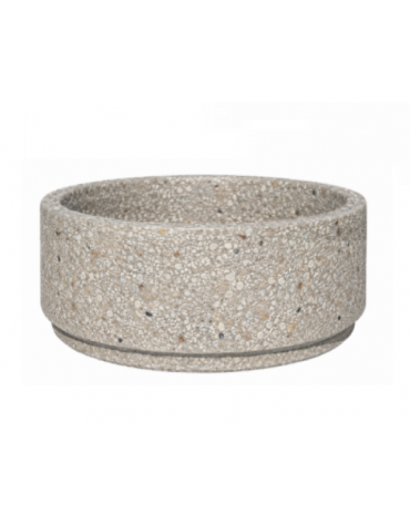 Fioriera circolare tonda in cemento calcestruzzo per esterno - colore Grigio sabbiato - cm Ø 109x47h  - Conforme ai CAM