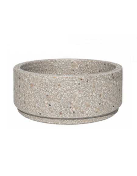 Fioriera circolare tonda in cemento calcestruzzo per esterno - colore Grigio sabbiato - cm Ø 109x47h  - Conforme ai CAM