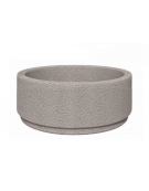Fioriera circolare tonda in cemento calcestruzzo per esterno - colore Bianco sabbiato - cm Ø 109x47h - Conforme ai CAM