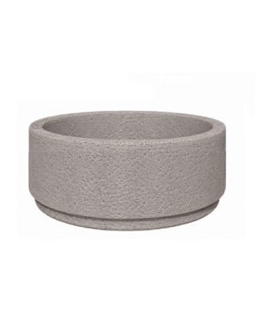Fioriera circolare tonda in cemento calcestruzzo per esterno - colore Bianco sabbiato - cm Ø 109x47h  - Conforme ai CAM