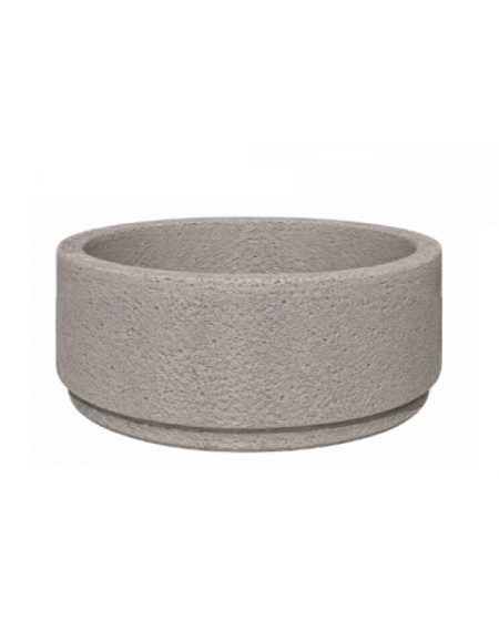Fioriera circolare tonda in cemento calcestruzzo per esterno - colore Bianco sabbiato - cm Ø 109x47h  - Conforme ai CAM