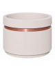 Fioriera circolare tonda in cemento calcestruzzo con fascia color rame per esterno - colore Bianco pietra - cm Ø 109x67h - CAM