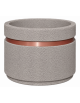 Fioriera circolare tonda in cemento calcestruzzo - fascia color rame - per esterno - colore Bianco sabbiato - cm Ø109x67h - CAM