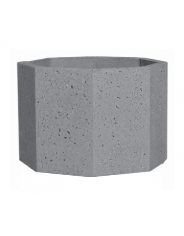 Fioriera ottagonale in cemento calcestruzzo per esterno - colore Grigio pietra - senza zoccolatura - cm 62x62x45h - CAM