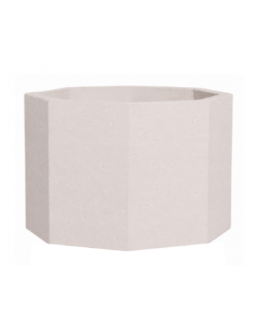 Fioriera ottagonale in cemento calcestruzzo per esterno - colore Bianco pietra - senza zoccolatura - cm 62x62x45h - CAM