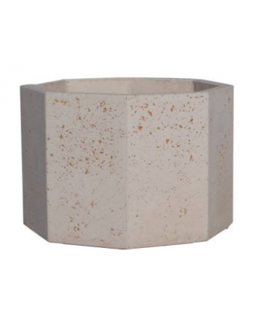 Fioriera ottagonale in cemento calcestruzzo per esterno - colore Grigio travertino - senza zoccolatura - cm 62x62x45h - CAM