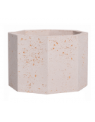 Fioriera ottagonale in cemento calcestruzzo per esterno - colore Bianco travertino - senza zoccolatura - cm 62x62x45h - CAM