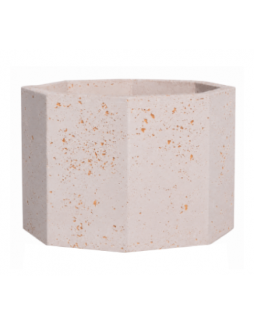 Fioriera ottagonale in cemento calcestruzzo per esterno - colore Bianco travertino - senza zoccolatura - cm 62x62x45h - CAM