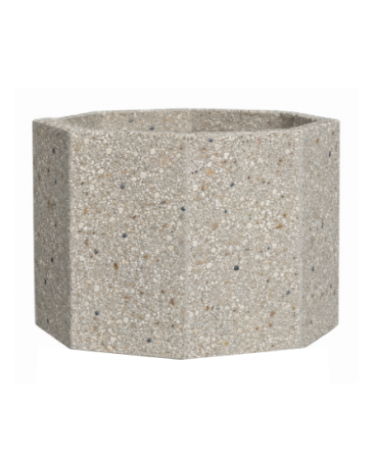 Fioriera ottagonale in cemento calcestruzzo per esterno - colore Grigio sabbiato - senza zoccolatura - cm 62x62x45h - CAM