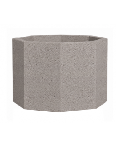 Fioriera ottagonale in cemento calcestruzzo per esterno - colore Bianco sabbiato - senza zoccolatura - cm 62x62x45h - CAM