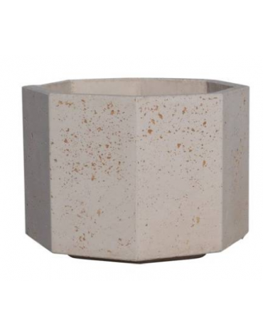 Fioriera ottagonale in cemento calcestruzzo per esterno - colore Grigio travertino - con zoccolatura - cm 62x62x45h - CAM
