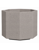 Fioriera ottagonale in cemento calcestruzzo per esterno - colore Bianco sabbiato - con zoccolatura - cm 62x62x45h - CAM