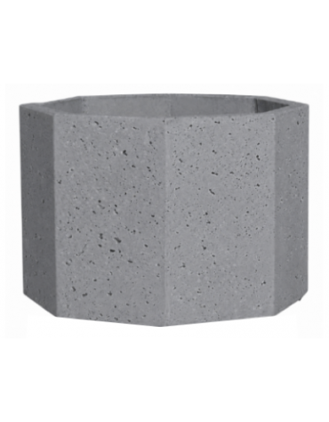 Fioriera ottagonale in cemento calcestruzzo per esterno - colore Grigio pietra - senza zoccolatura - cm 69x69x56h - CAM