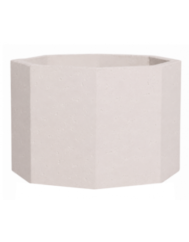 Fioriera ottagonale in cemento calcestruzzo per esterno - colore Bianco pietra - senza zoccolatura - cm 69x69x56h - CAM