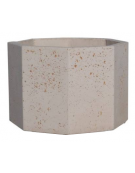 Fioriera ottagonale in cemento calcestruzzo per esterno - colore Grigio travertino - senza zoccolatura - cm 69x69x56h - CAM