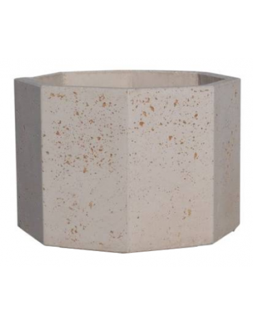 Fioriera ottagonale in cemento calcestruzzo per esterno - colore Grigio travertino - senza zoccolatura - cm 69x69x56h - CAM