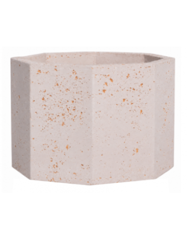 Fioriera ottagonale in cemento calcestruzzo per esterno - colore Bianco travertino  - senza zoccolatura - cm 69x69x56h - CAM