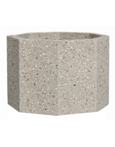 Fioriera ottagonale in cemento calcestruzzo per esterno - colore Grigio sabbiato - senza zoccolatura - cm 69x69x56h - CAM
