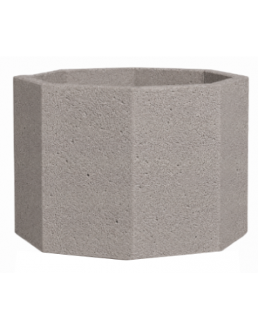 Fioriera ottagonale in cemento calcestruzzo per esterno - colore Bianco sabbiato - senza zoccolatura - cm 69x69x56h - CAM