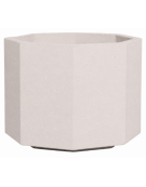 Fioriera ottagonale in cemento calcestruzzo per esterno - colore Bianco pietra - con zoccolatura - cm 69x69x56h - CAM