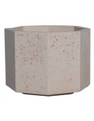 Fioriera ottagonale in cemento calcestruzzo per esterno - colore Grigio travertino - con zoccolatura - cm 69x69x56h - CAM