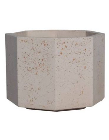 Fioriera ottagonale in cemento calcestruzzo per esterno - colore Grigio travertino - con zoccolatura - cm 69x69x56h - CAM