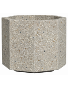 Fioriera ottagonale in cemento calcestruzzo per esterno - colore Grigio sabbiato - con zoccolatura - cm 69x69x56h - CAM