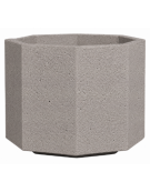 Fioriera ottagonale in cemento calcestruzzo per esterno - colore Bianco sabbiato - con zoccolatura - cm 69x69x56h - CAM