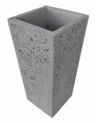 FIORIERA TRAPEZOIDALE IN CEMENTO CALCESTRUZZO COLORE GRIGIO PIETRA PER ESTERNO - CM 45x45x140h - Conforme ai CAM