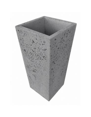 FIORIERA TRAPEZOIDALE IN CEMENTO CALCESTRUZZO COLORE GRIGIO PIETRA PER ESTERNO - CM 45x45x140h - Conforme ai CAM