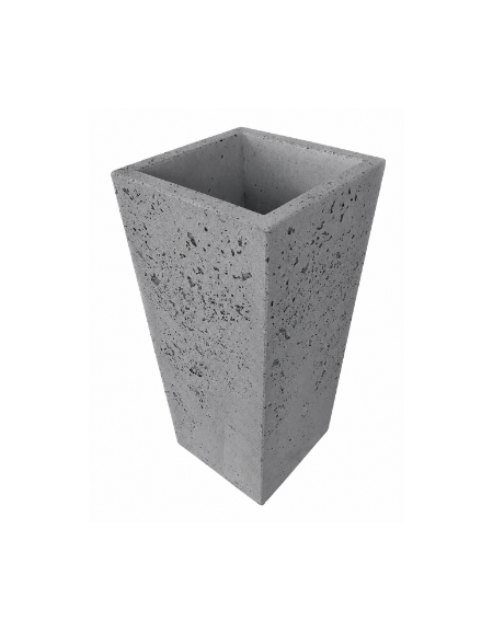 FIORIERA TRAPEZOIDALE IN CEMENTO CALCESTRUZZO COLORE GRIGIO PIETRA PER ESTERNO - CM 45x45x140h - Conforme ai CAM