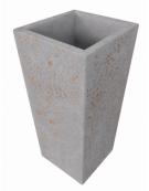 FIORIERA TRAPEZOIDALE IN CEMENTO CALCESTRUZZO COLORE GRIGIO TRAVERTINO PER ESTERNO - CM 45x45x140h - Conforme ai CAM