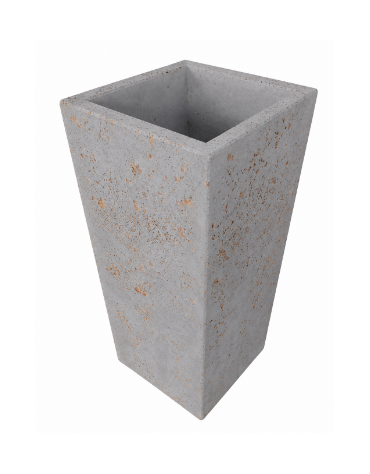 FIORIERA TRAPEZOIDALE IN CEMENTO CALCESTRUZZO COLORE GRIGIO TRAVERTINO PER ESTERNO - CM 45x45x140h - Conforme ai CAM