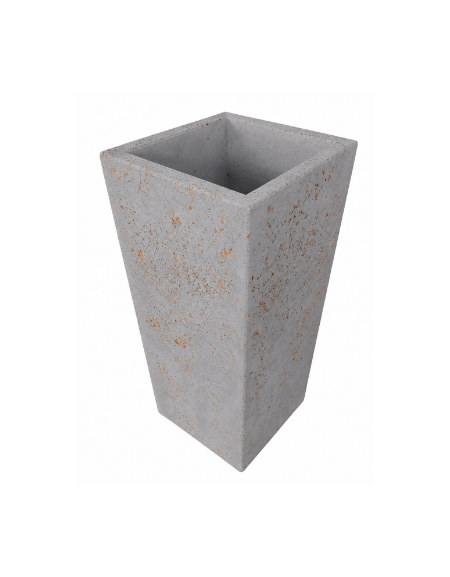 FIORIERA TRAPEZOIDALE IN CEMENTO CALCESTRUZZO COLORE GRIGIO TRAVERTINO PER ESTERNO - CM 45x45x140h - Conforme ai CAM