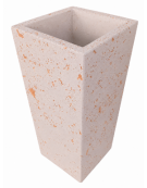 FIORIERA TRAPEZOIDALE IN CEMENTO CALCESTRUZZO COLORE BIANCO TRAVERTINO PER ESTERNO - CM 45x45x140h - Conforme ai CAM