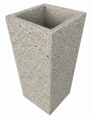 FIORIERA TRAPEZOIDALE IN CEMENTO CALCESTRUZZO COLORE GRIGIO SABBIATO PER ESTERNO - CM 45x45x140h - Conforme ai CAM