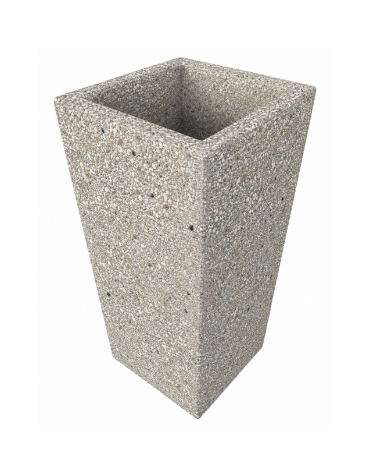 FIORIERA TRAPEZOIDALE IN CEMENTO CALCESTRUZZO COLORE GRIGIO SABBIATO PER ESTERNO - CM 45x45x140h - Conforme ai CAM