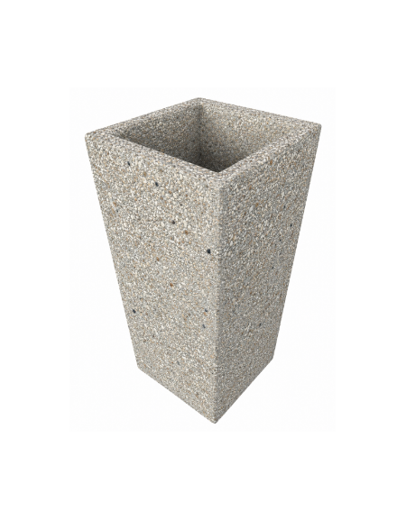 FIORIERA TRAPEZOIDALE IN CEMENTO CALCESTRUZZO COLORE GRIGIO SABBIATO PER ESTERNO - CM 45x45x140h - Conforme ai CAM